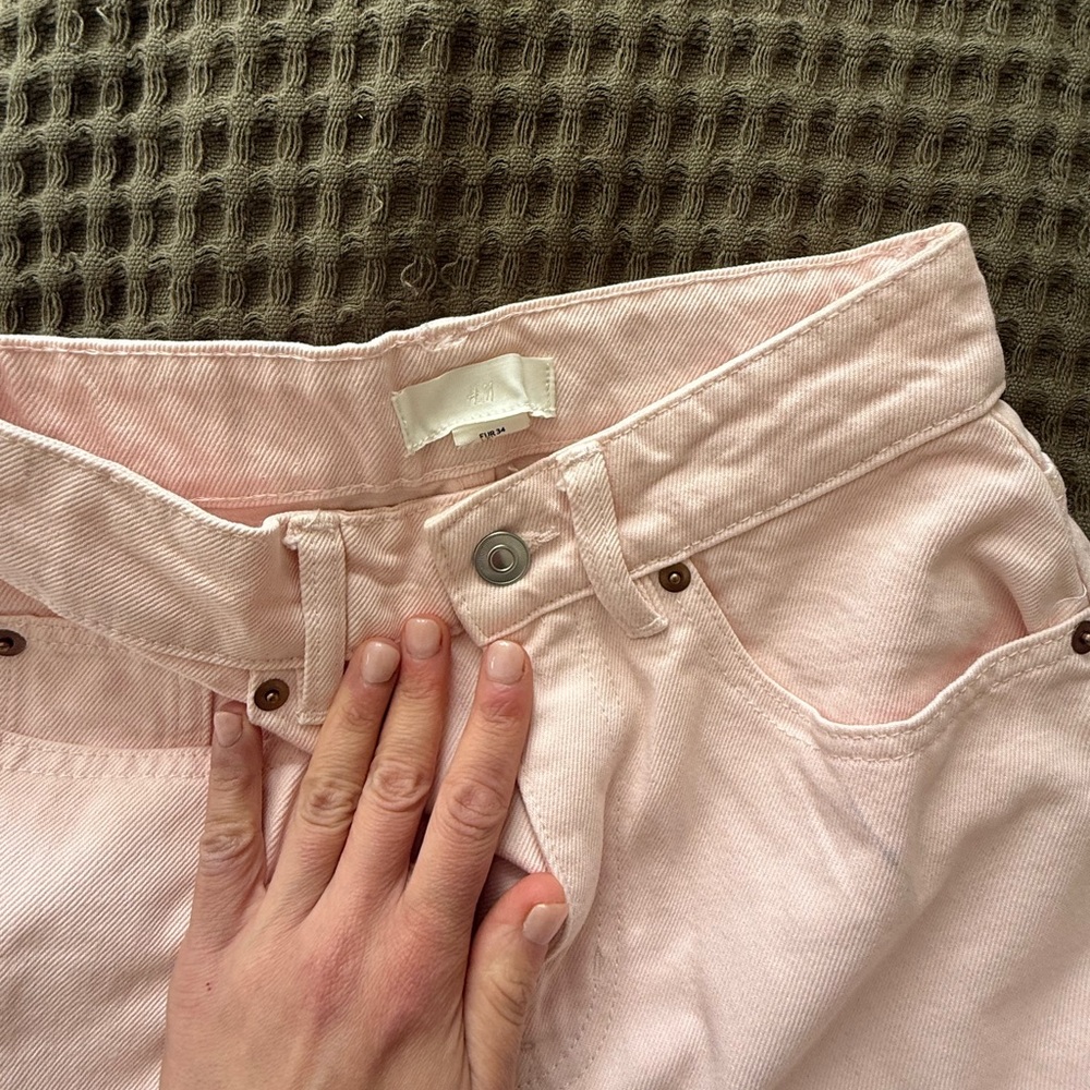 H&M Pink Flare Wide Leg Jeans